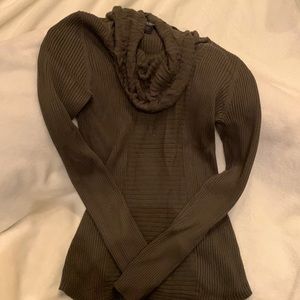 Olive Green Cowl Neck Sweater